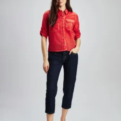 Tunique Semi-ajustée à Manches 3/4 Avec Boutons