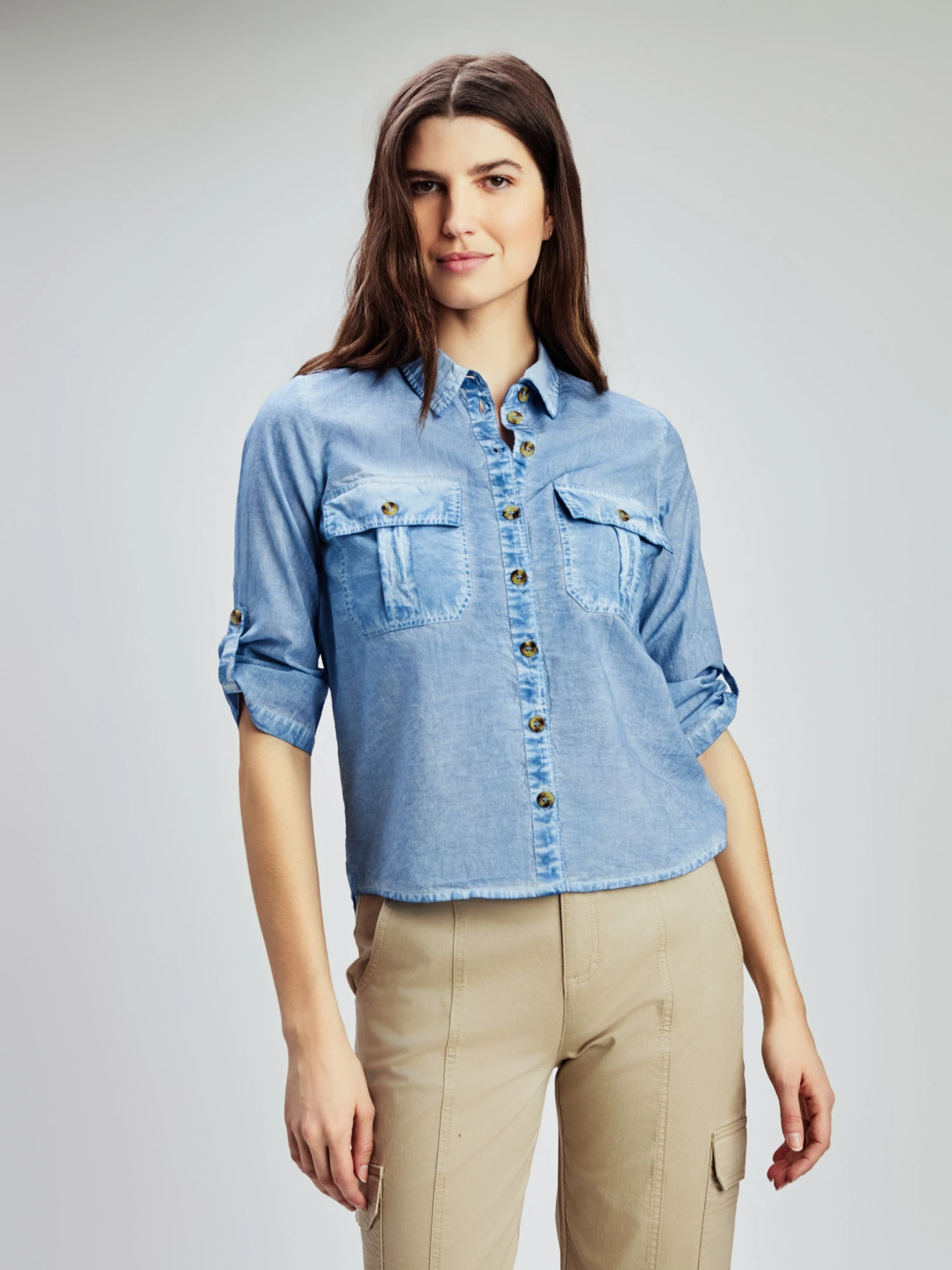 Tunique Semi-ajustée à Manches 3/4 Avec Boutons - Image 6