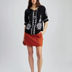 Blouse Ample à Manches 3/4