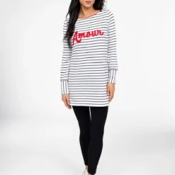 Tunique En Tricot Semi-ajustée à Manches Longues