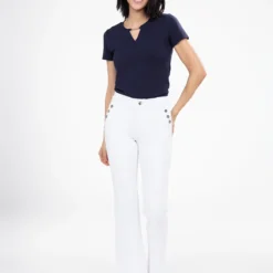 Jean Semi-évasé Ajusté à Taille Haute