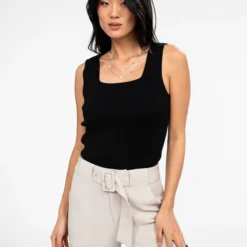 Chandail écourté Ajusté Sans Manches