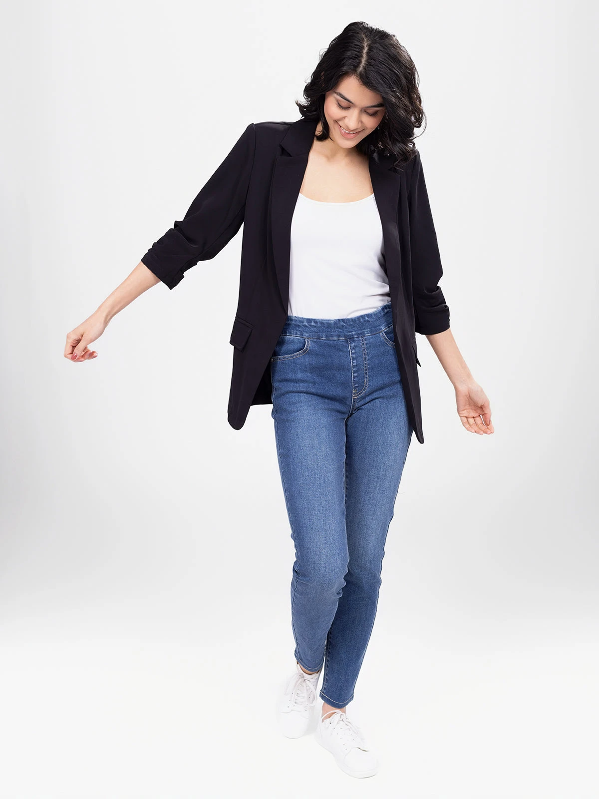 Jean Skinny à Taille Haute à Enfiler - Image 5