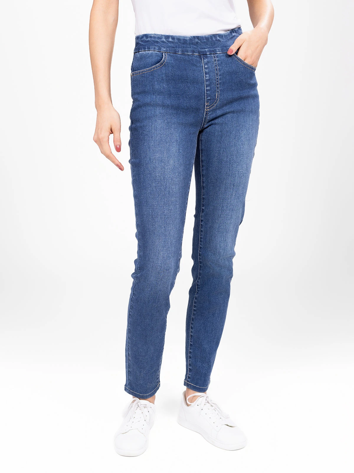 Jean Skinny à Taille Haute à Enfiler - Image 6