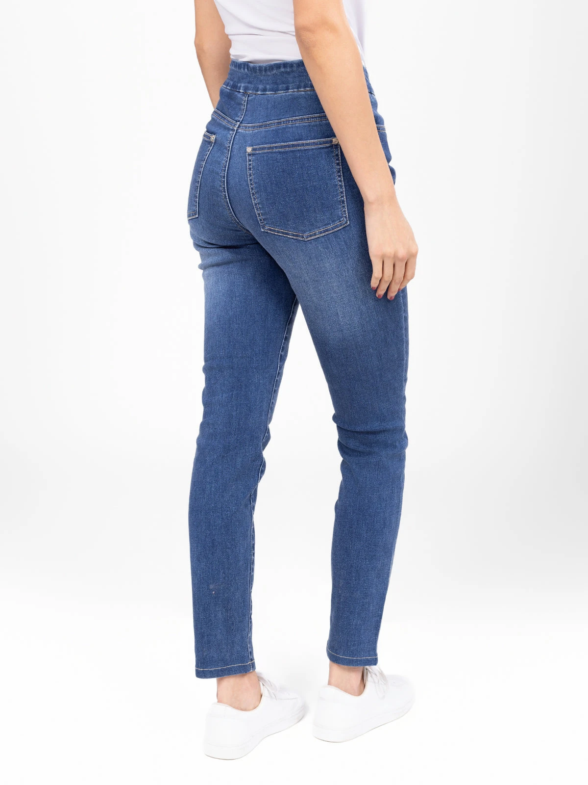 Jean Skinny à Taille Haute à Enfiler - Image 7