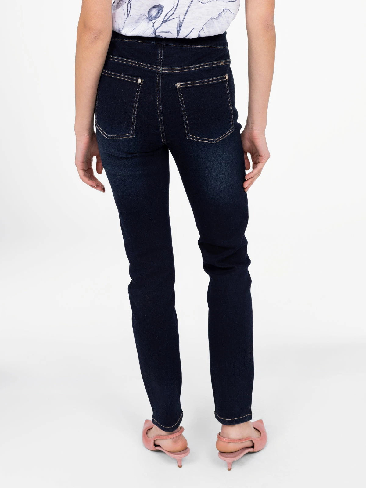 Jean Skinny à Taille Haute à Enfiler - Image 3
