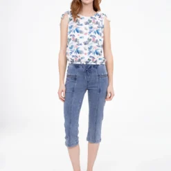 Capri Skinny Ajusté à Enfiler En Denim