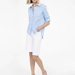 Blouse Ample à Manches Longues Avec Boutons