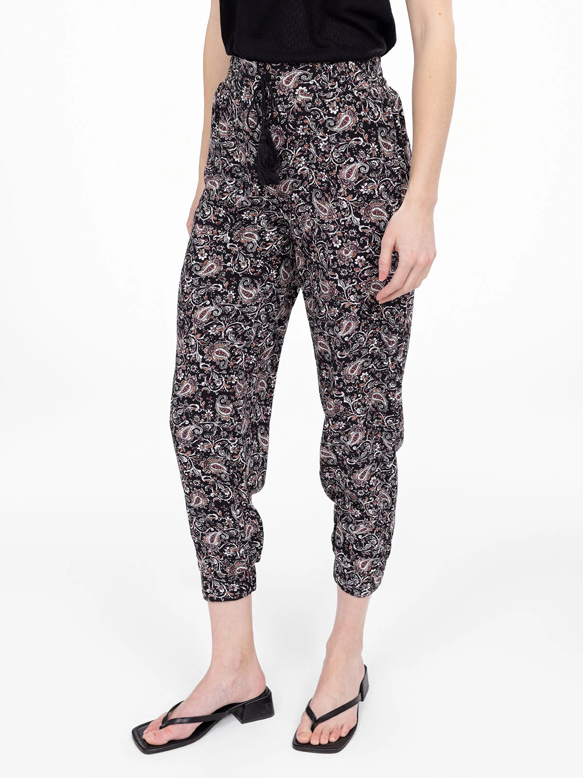 Pantalon Large à Taille Haute à La Cheville à Enfiler - Image 2