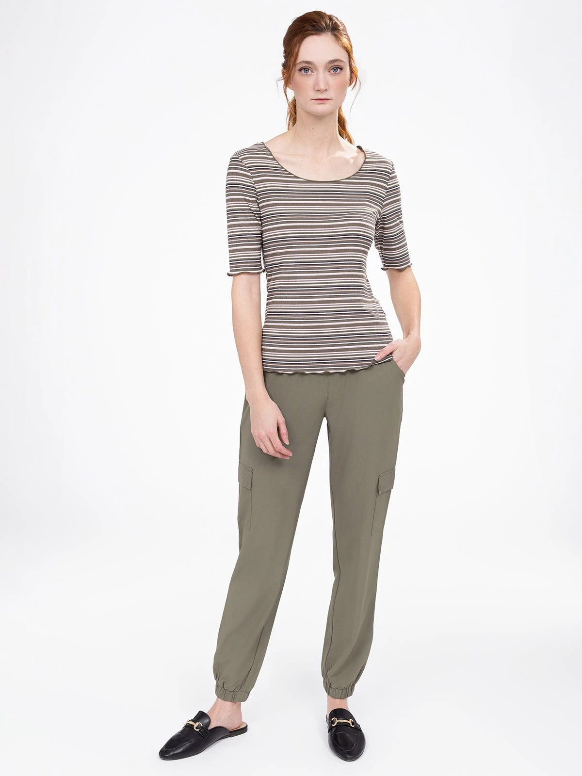 T-shirt Semi-ajusté à Manches 3/4 - Image 2