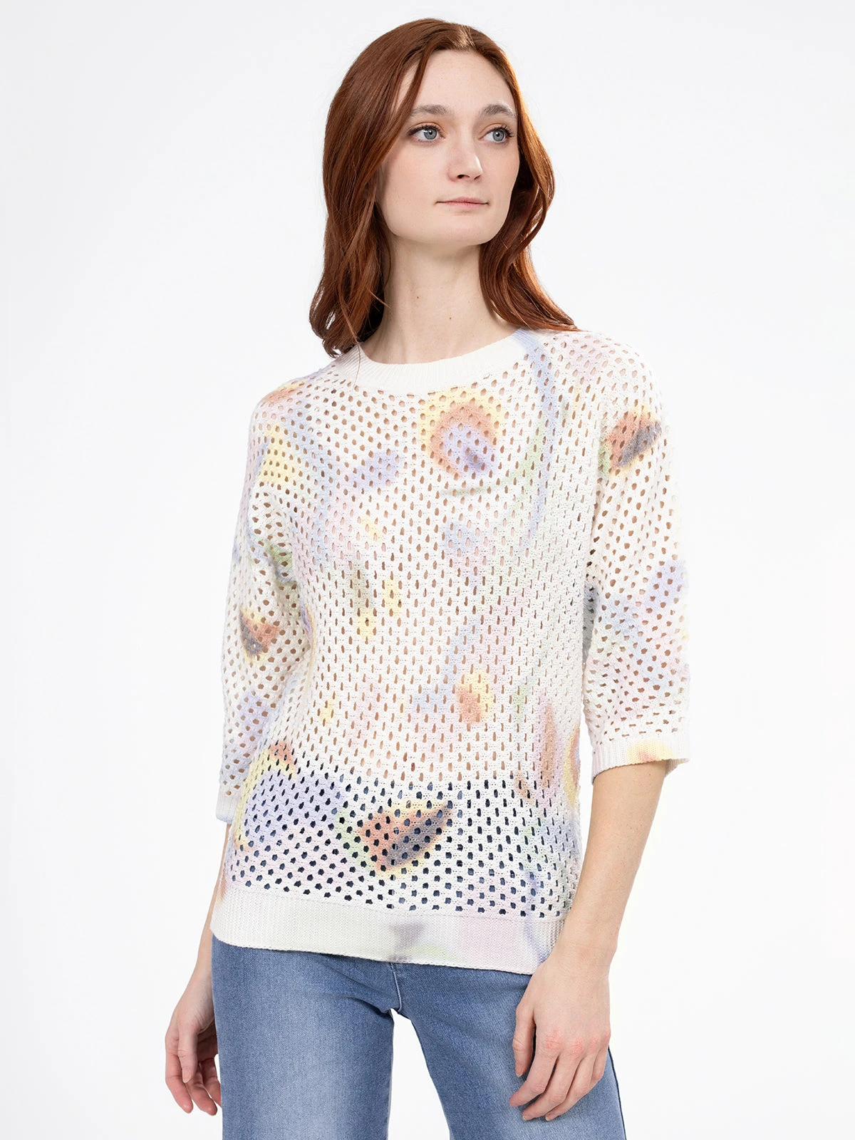 Chandail En Tricot Ample Ă Manches 3/4