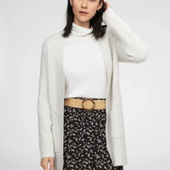 Cardigan En Tricot Ouvert Semi-ajusté à Manches Longues