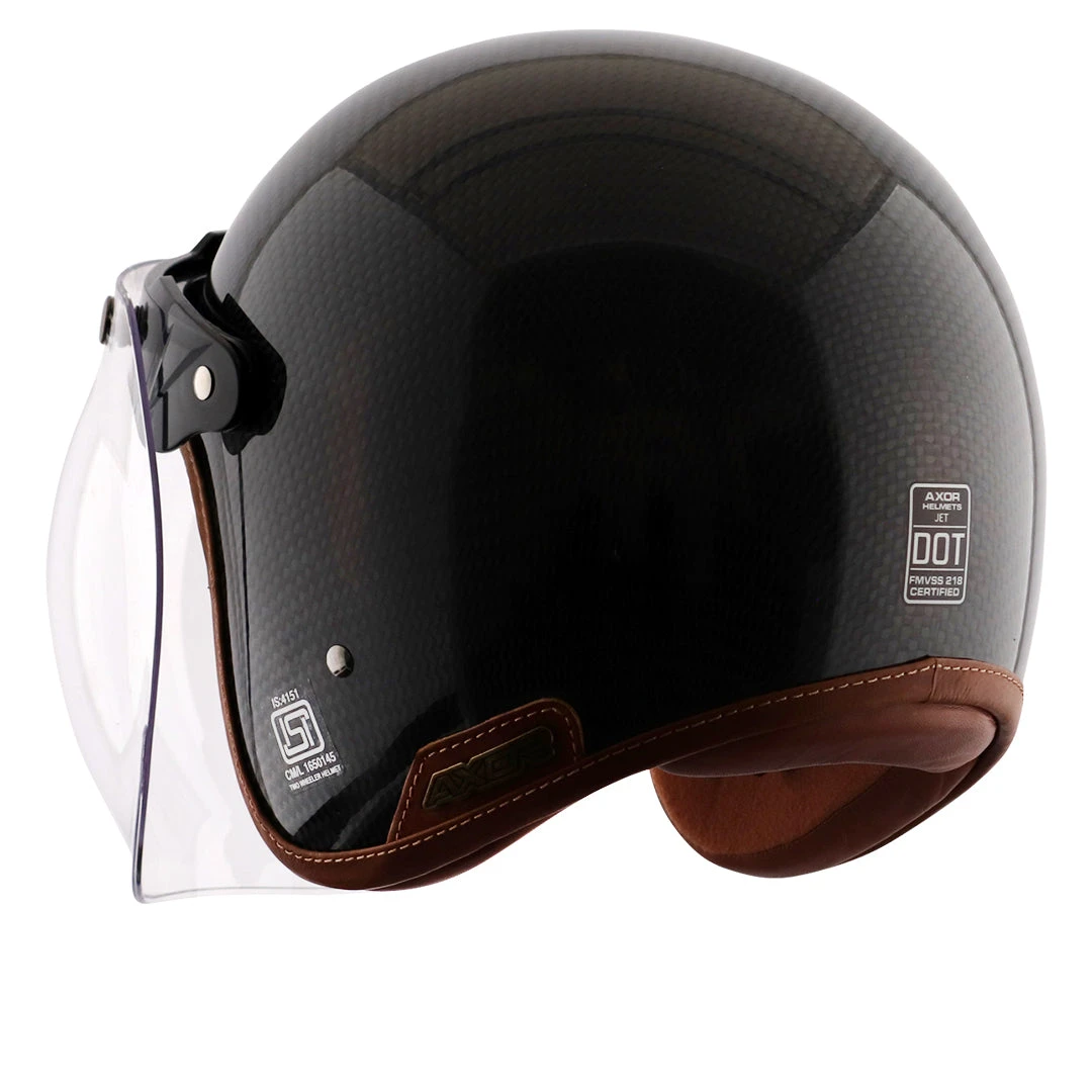 Axor Jet Carbon Small Checks Helmet With Bubble Visor - Image 4