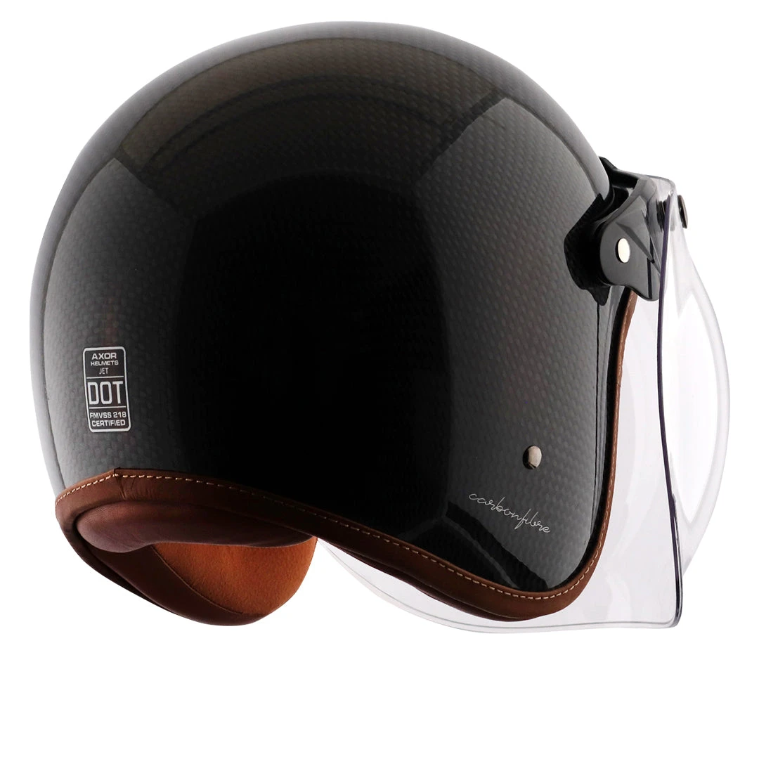 Axor Jet Carbon Small Checks Helmet With Bubble Visor - Image 6