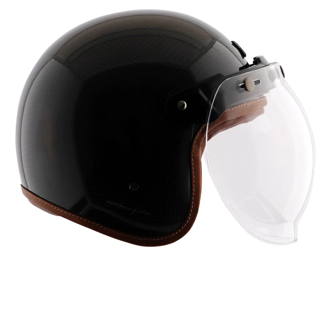 Axor Jet Carbon Small Checks Helmet With Bubble Visor - Image 7