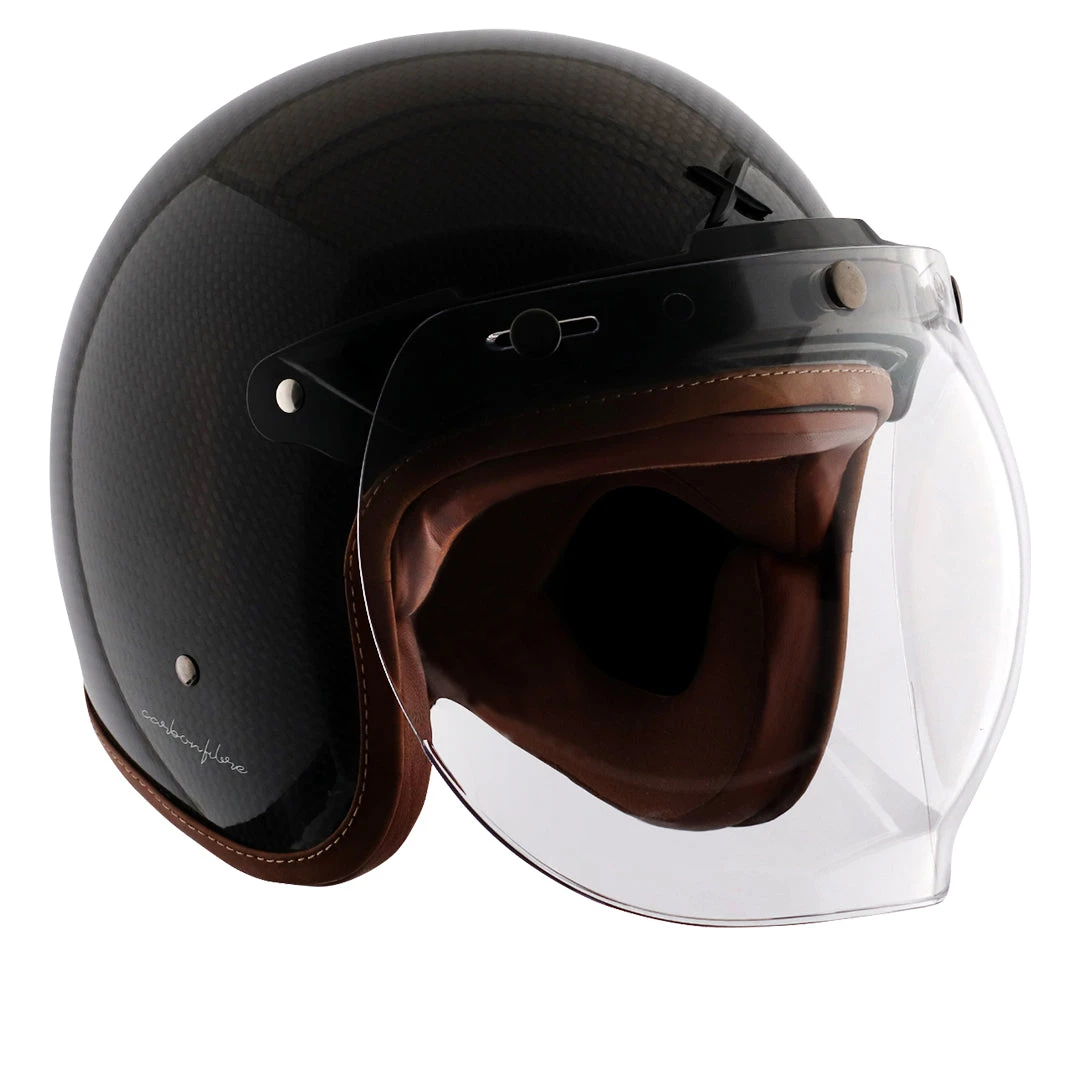 Axor Jet Carbon Small Checks Helmet With Bubble Visor - Image 8